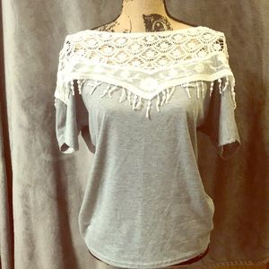 Grey lace top